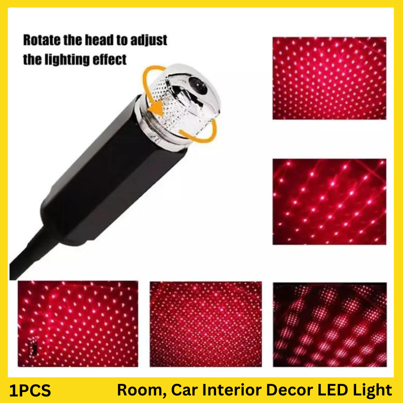Car Interior Decor - Romantic USB LED Roof Projection Atmosphere Star Light With 7 Days Money Back Guarantee