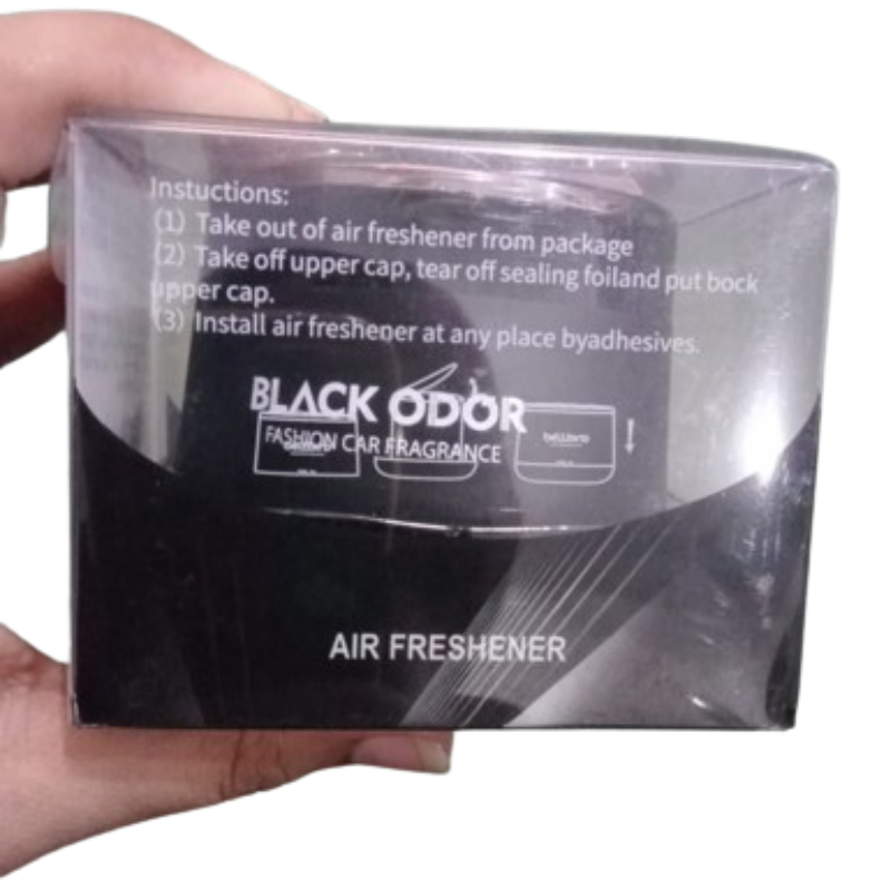Black Odar Air Freshener and Fragrance 50g, offering a long-lasting and refreshing scent for car interiors.