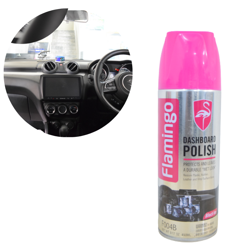 Flamingo Dashboard Polish - Protects and Enhances Shine!