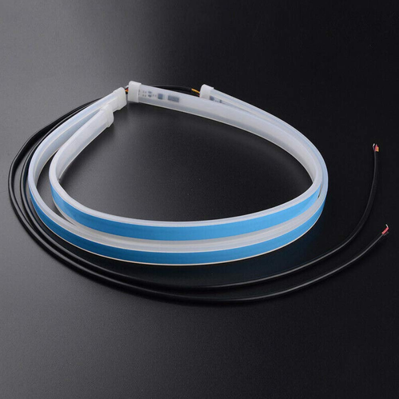 Turn Signal Light Flexible Silicon Car LED Strip Lights Daytime Running Light Strip Auto DRL 2x 60cm 12V