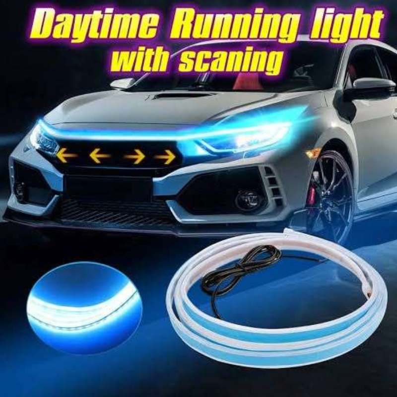 Turn Signal Light Flexible Silicon Car LED Strip Lights Daytime Running Light Strip Auto DRL 2x 60cm 12V