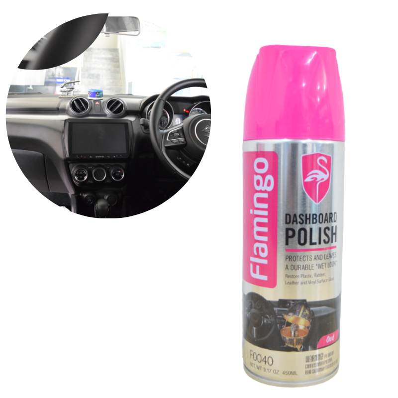 Flamingo Dashboard Polish - Protects and Enhances Shine!