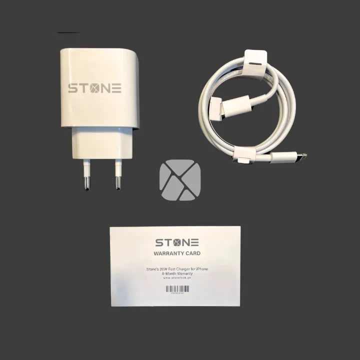 20 W Fast Charger for iphones , apple devices | Usb - C | Free USB - S to lightening cable | Stone Technologies | 6 month warranty