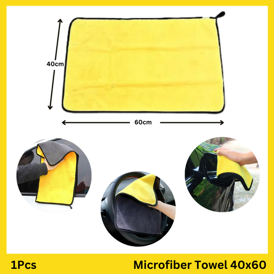 Microfiber Towel for Car Cleaning - Yellow Grey, 40x60 cm, premium quality drying cloth for car and household use, made from durable PolyFiber.