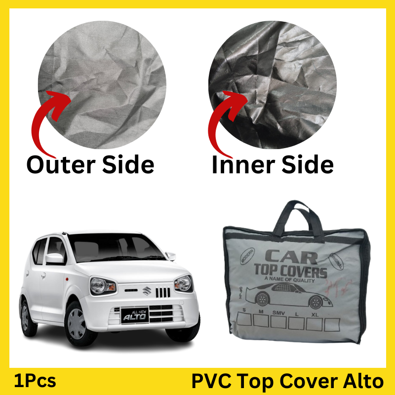Suzuki Waterproof PVC Top Cover for Alto - Waterproof top cover designed to protect your vehicle from rain, dust, and sunlight. Durable PVC material for all-weather protection.